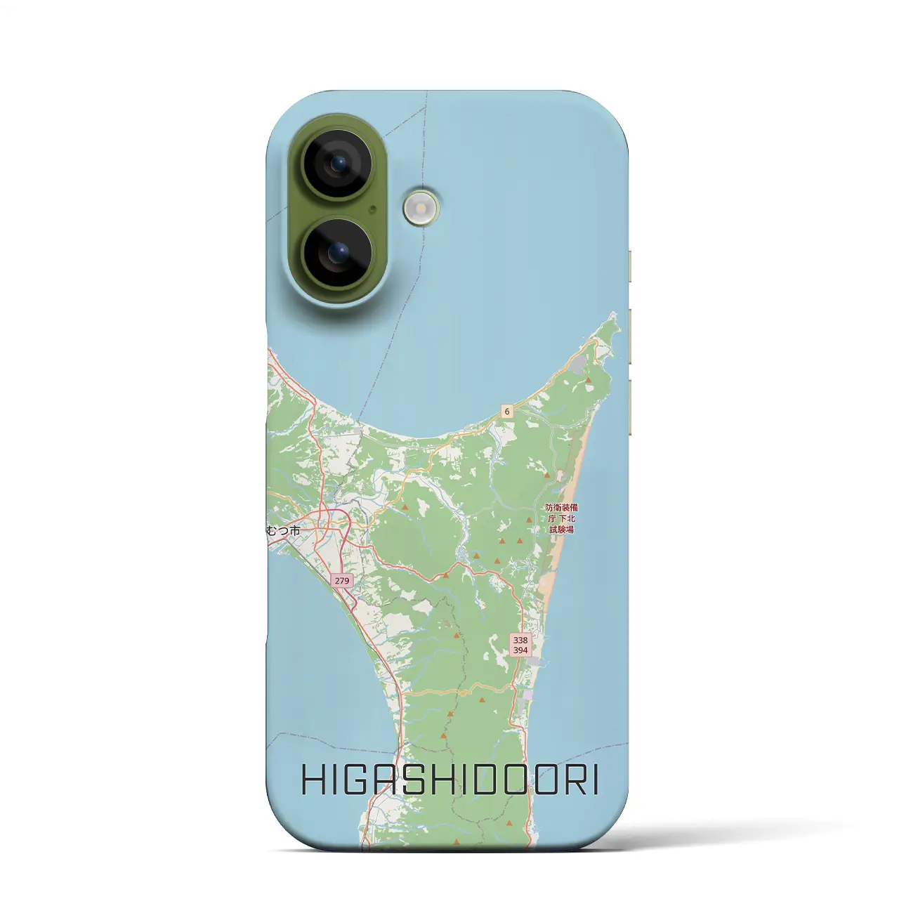 【東通（青森県）】地図柄iPhoneケース（バックカバータイプ）ナチュラル・iPhone 17 Pro Max 用