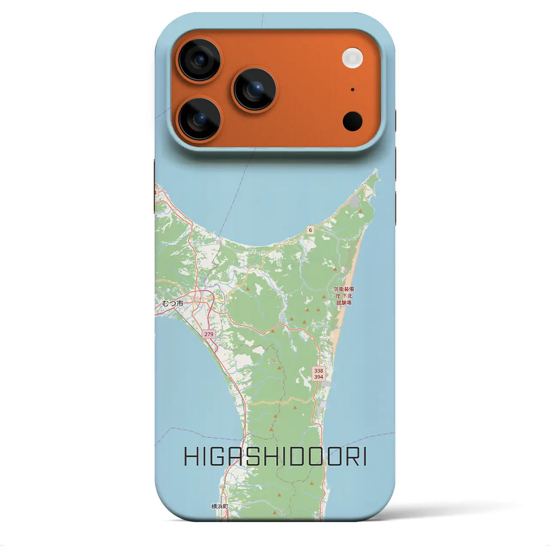 【東通（青森県）】地図柄iPhoneケース（バックカバータイプ）ブラック・iPhone 17 Pro Max 用