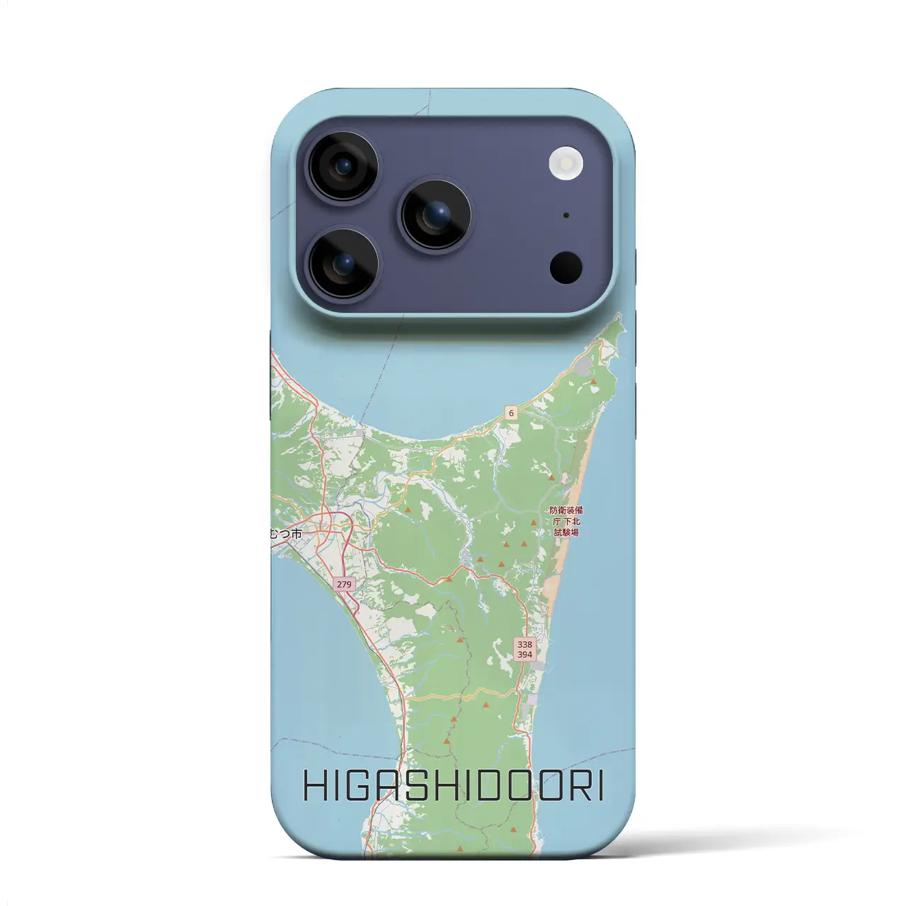 【東通（青森県）】地図柄iPhoneケース（バックカバータイプ）