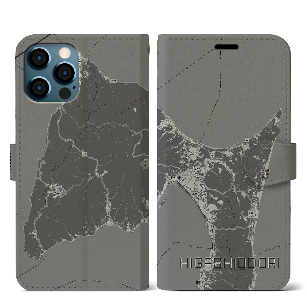 【東通（青森県）】地図柄iPhoneケース（手帳タイプ）