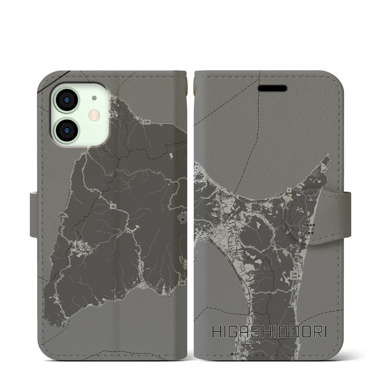 【東通（青森県）】地図柄iPhoneケース（手帳タイプ）