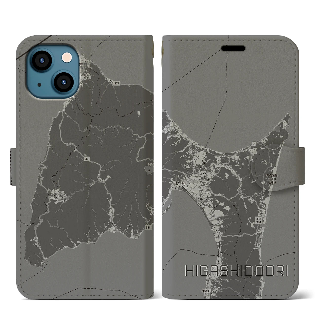 【東通（青森県）】地図柄iPhoneケース（手帳タイプ）