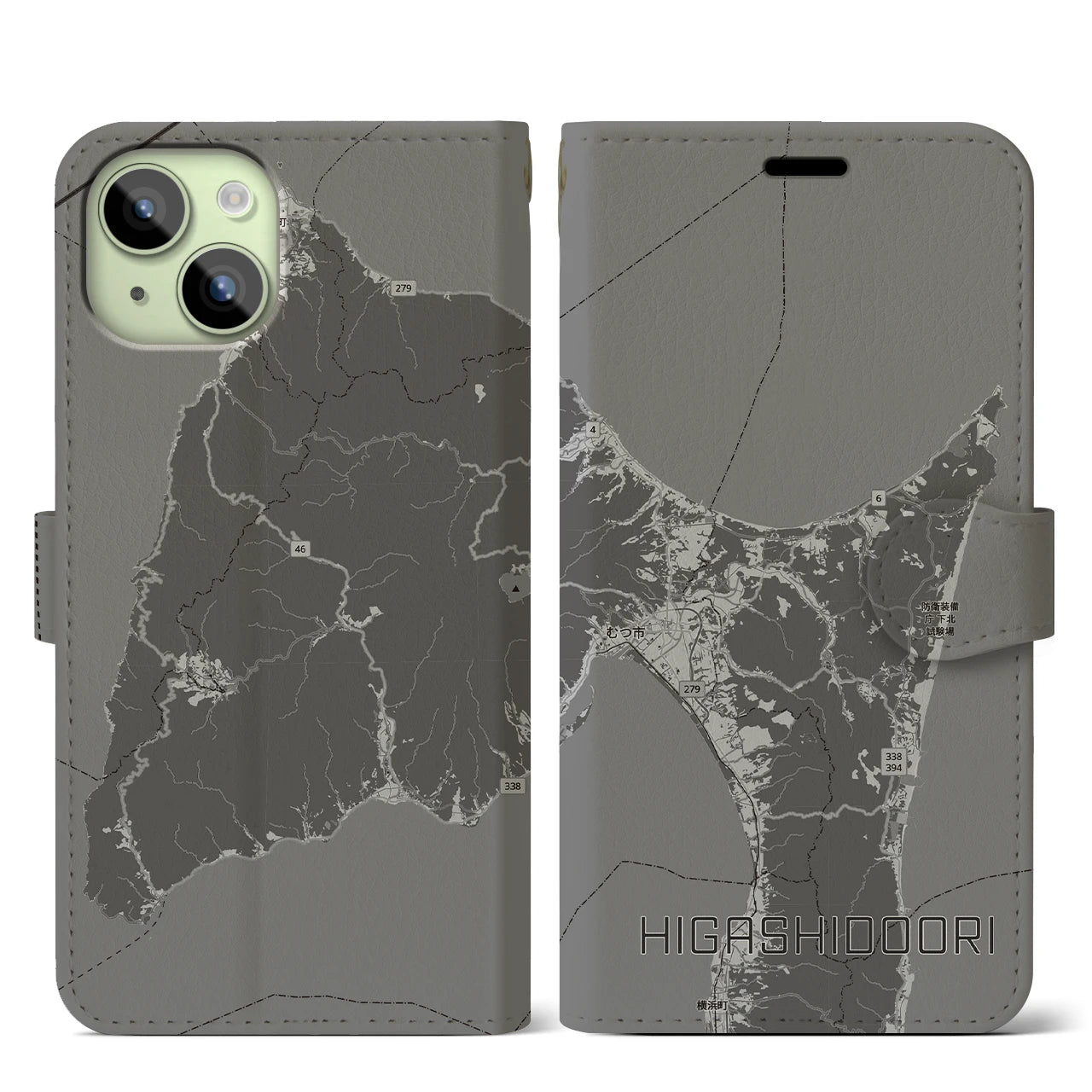 【東通（青森県）】地図柄iPhoneケース（手帳タイプ）