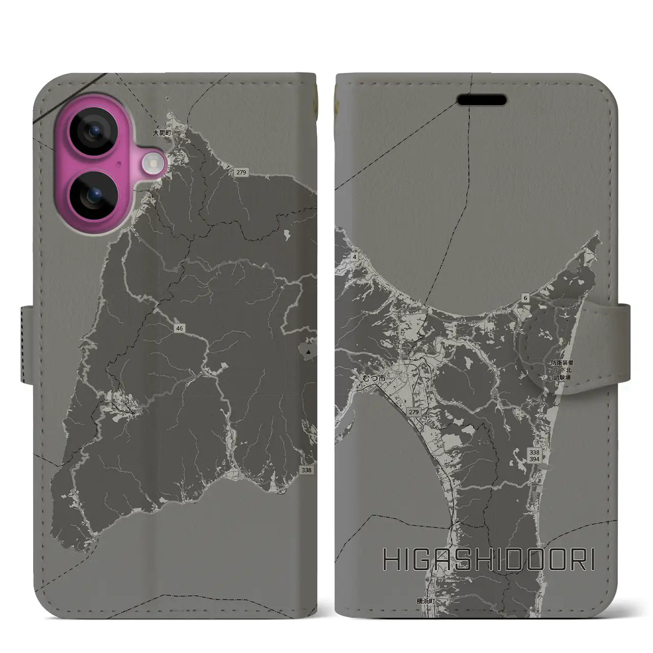 【東通（青森県）】地図柄iPhoneケース（手帳タイプ）
