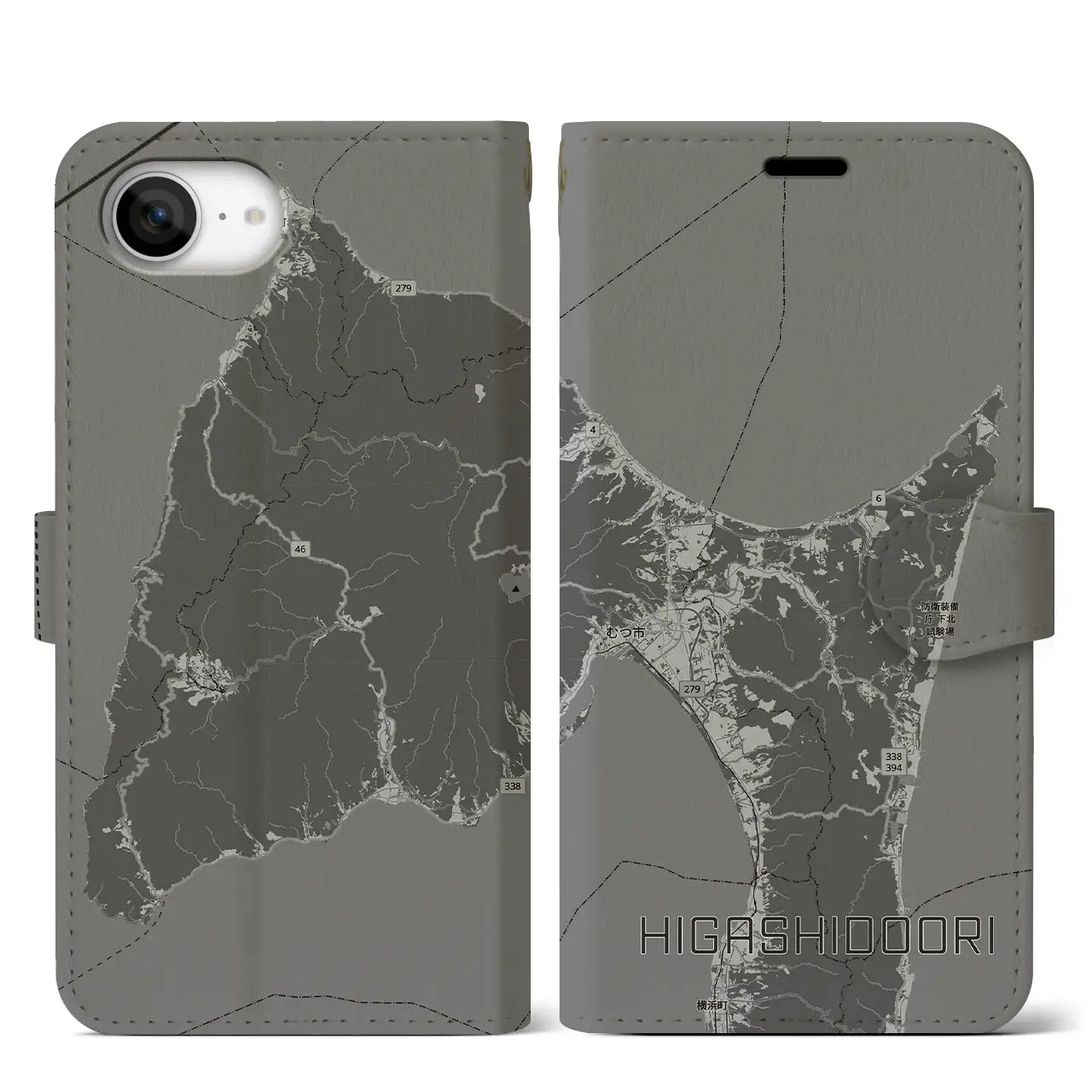 【東通（青森県）】地図柄iPhoneケース（手帳タイプ）
