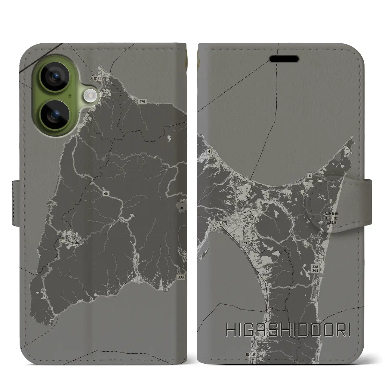 【東通（青森県）】地図柄iPhoneケース（手帳タイプ）