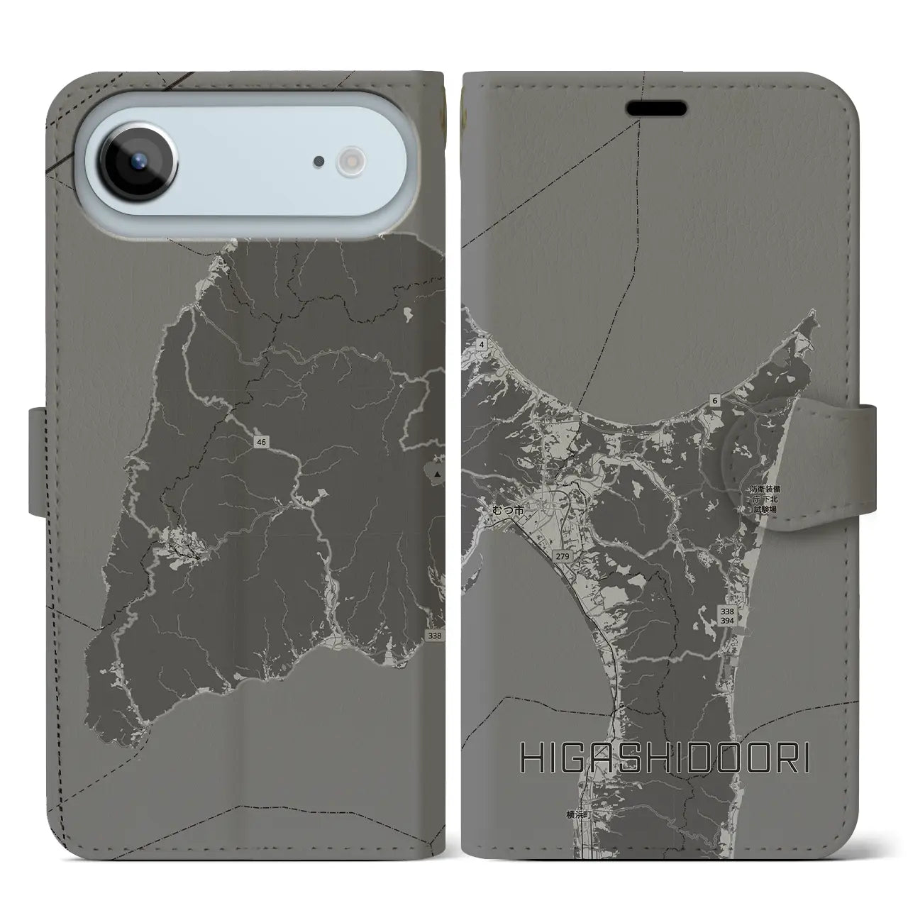 【東通（青森県）】地図柄iPhoneケース（手帳タイプ）