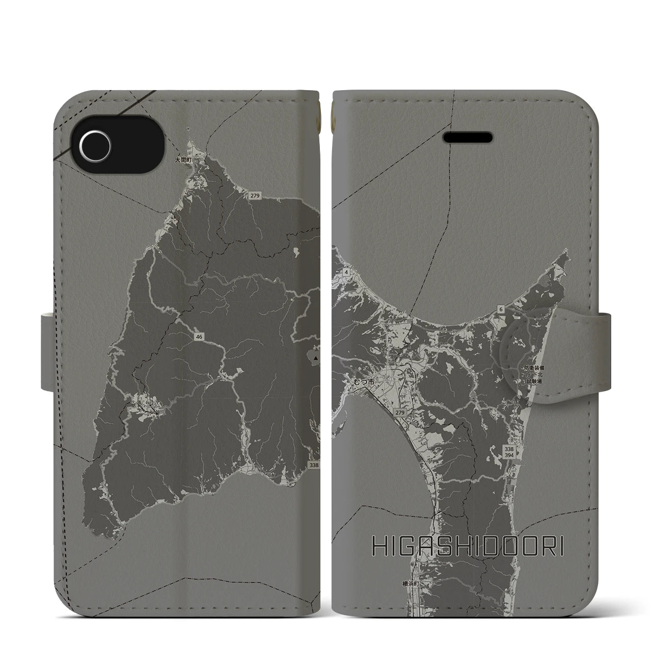 【東通（青森県）】地図柄iPhoneケース（手帳タイプ）