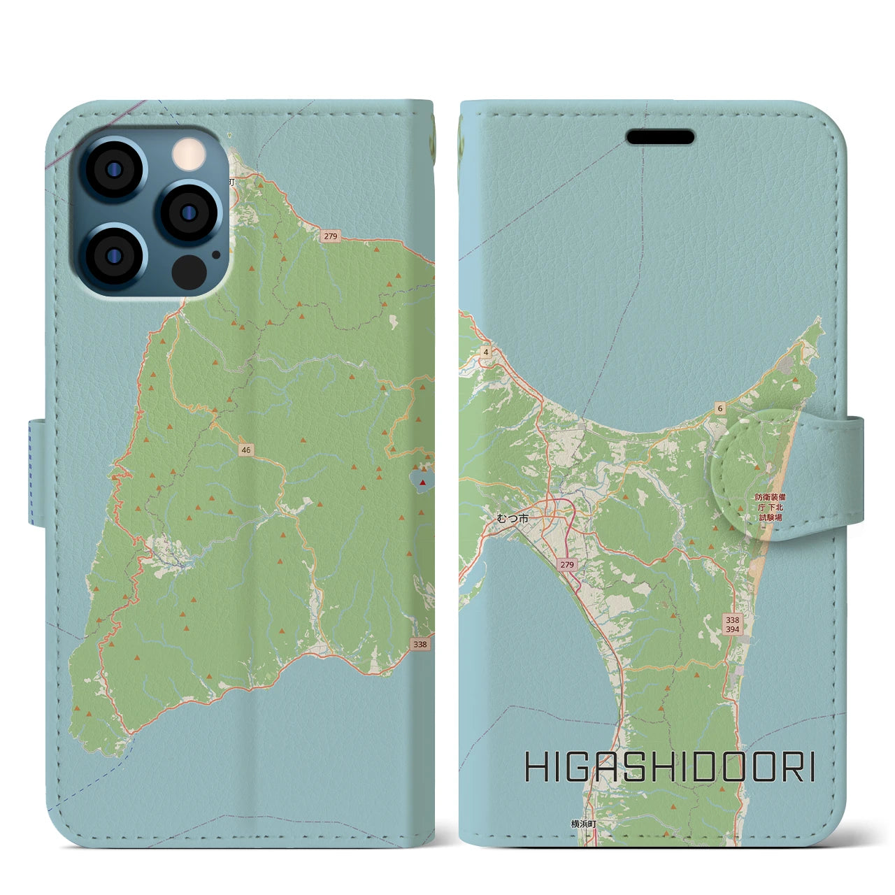 【東通（青森県）】地図柄iPhoneケース（手帳タイプ）