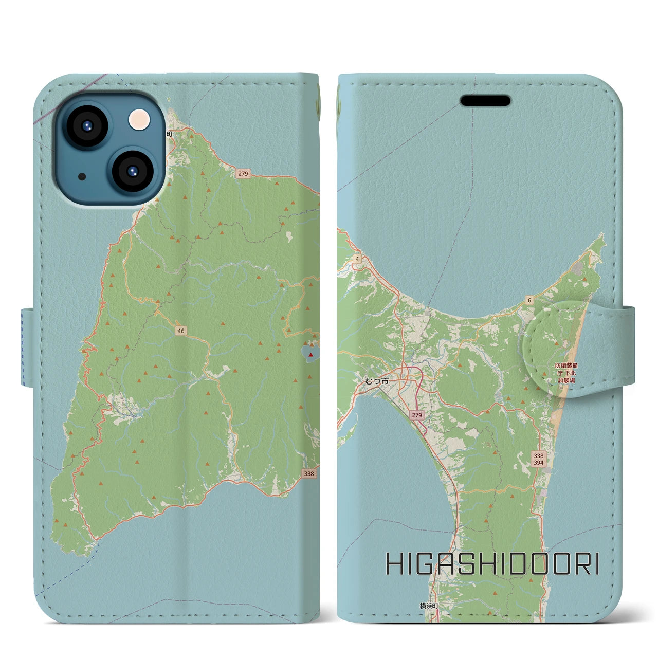 【東通（青森県）】地図柄iPhoneケース（手帳タイプ）