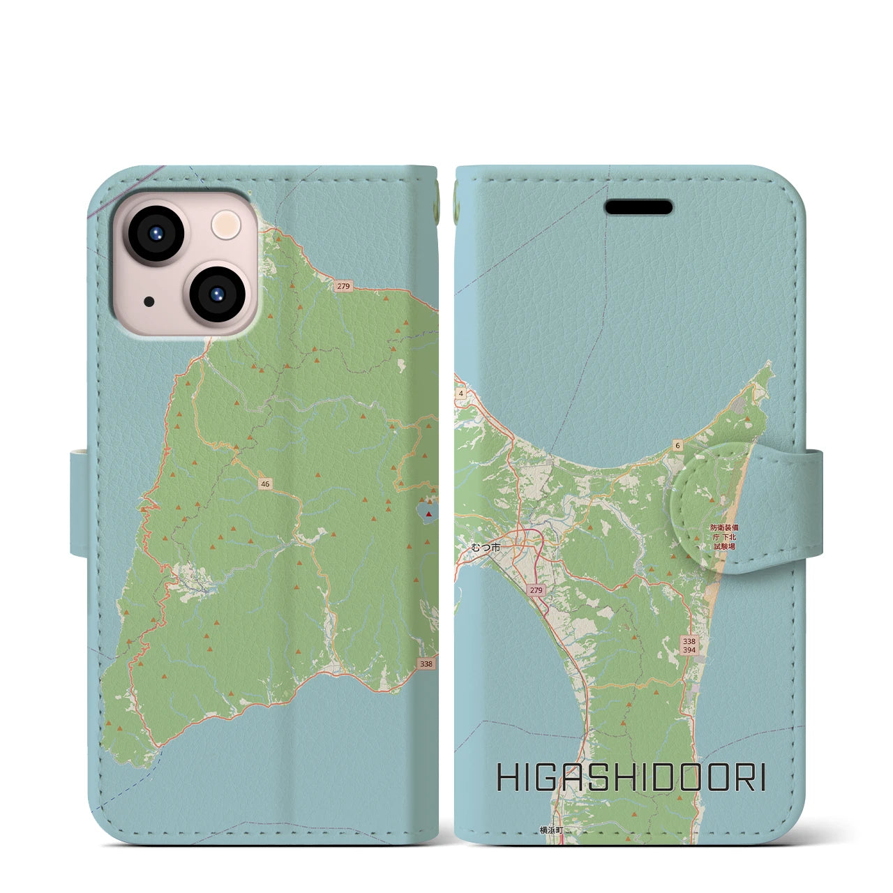 【東通（青森県）】地図柄iPhoneケース（手帳タイプ）