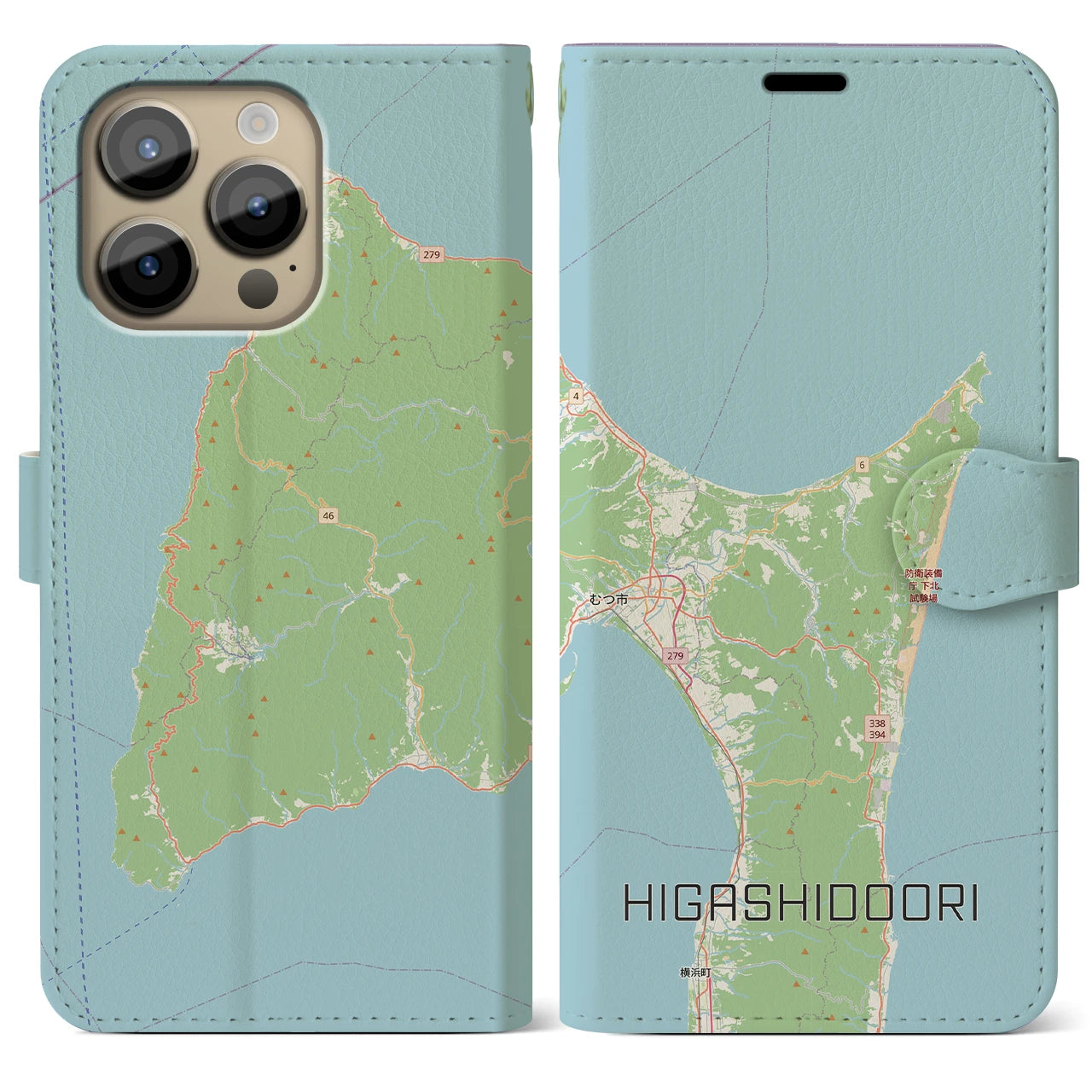 【東通（青森県）】地図柄iPhoneケース（手帳タイプ）