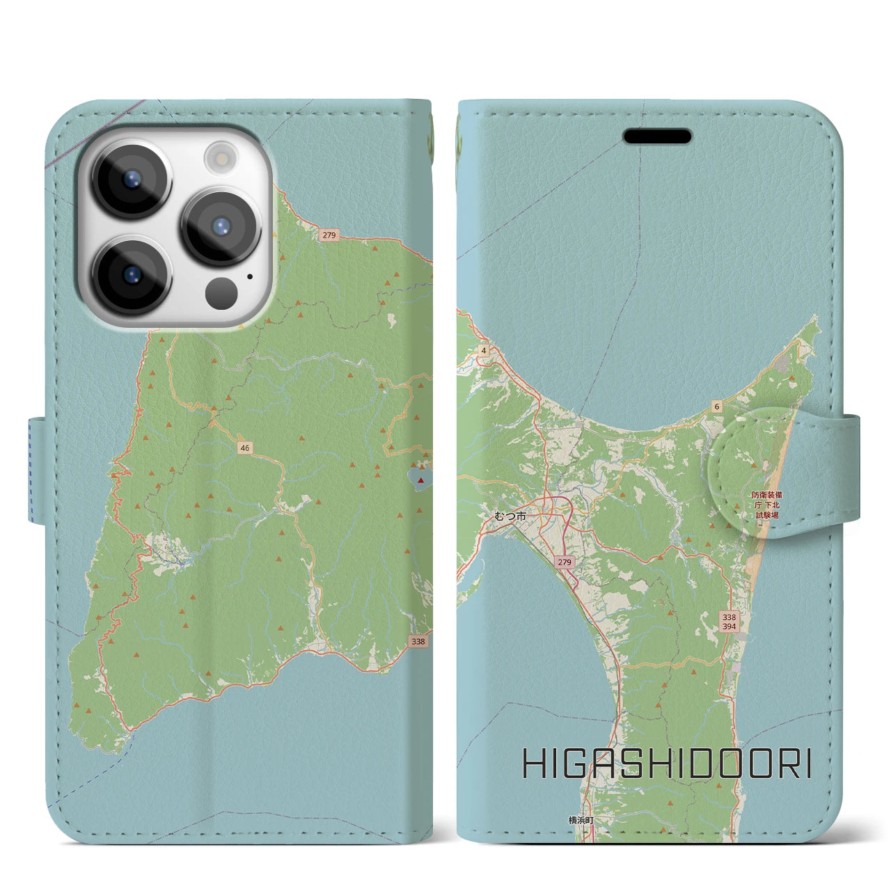 【東通（青森県）】地図柄iPhoneケース（手帳タイプ）
