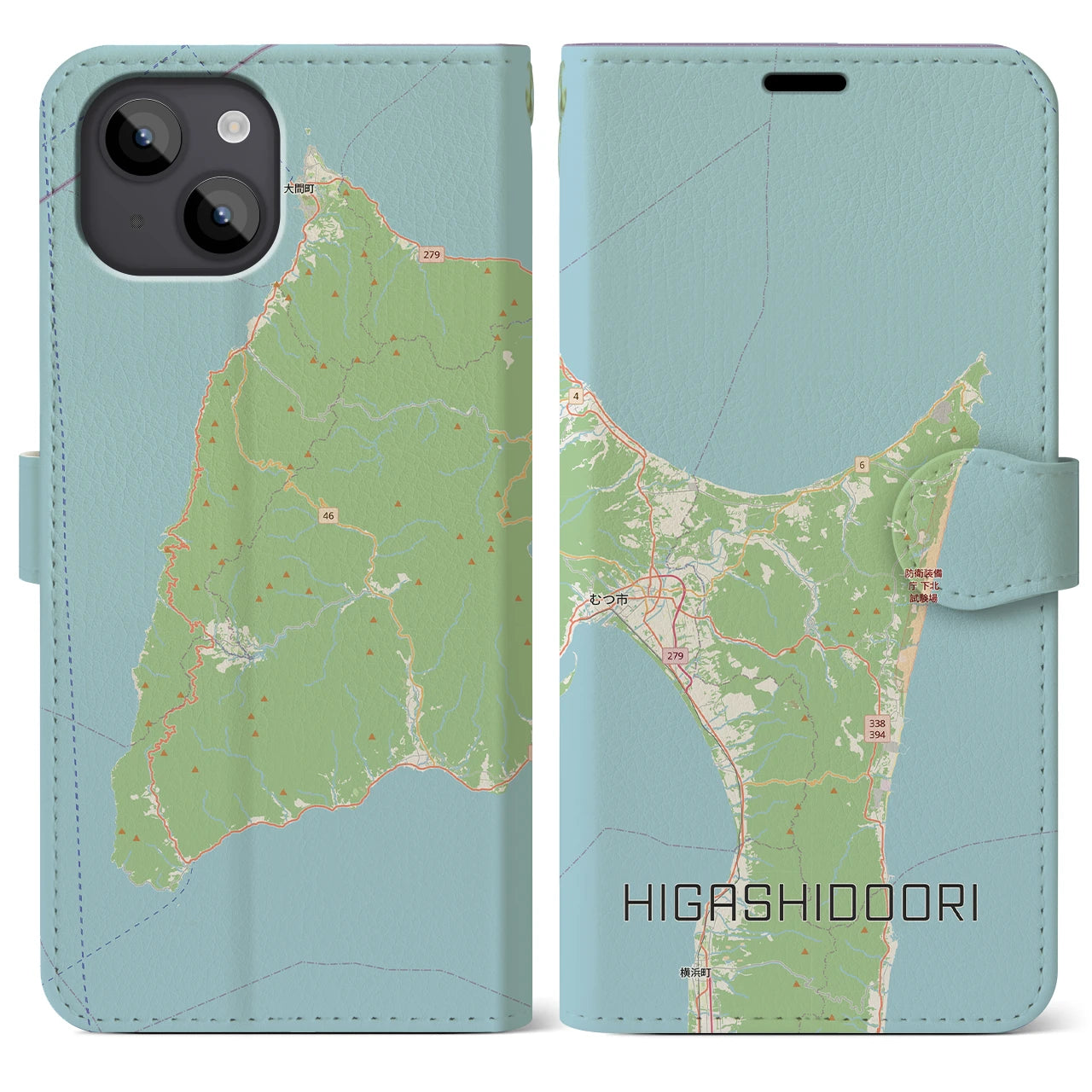 【東通（青森県）】地図柄iPhoneケース（手帳タイプ）