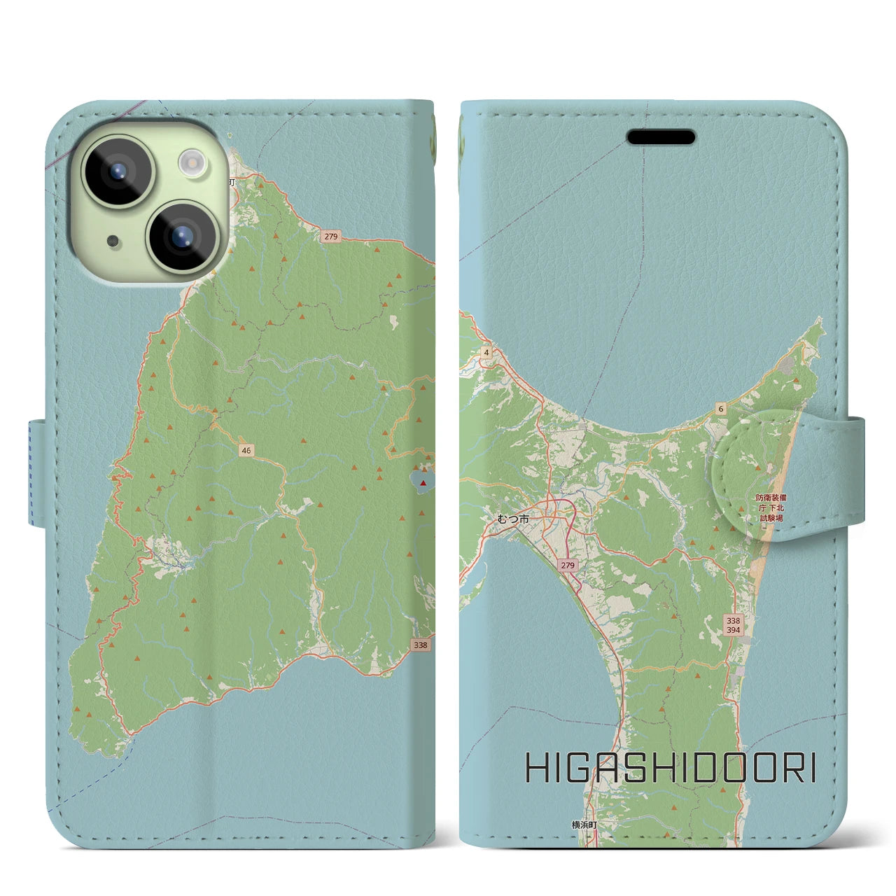【東通（青森県）】地図柄iPhoneケース（手帳タイプ）