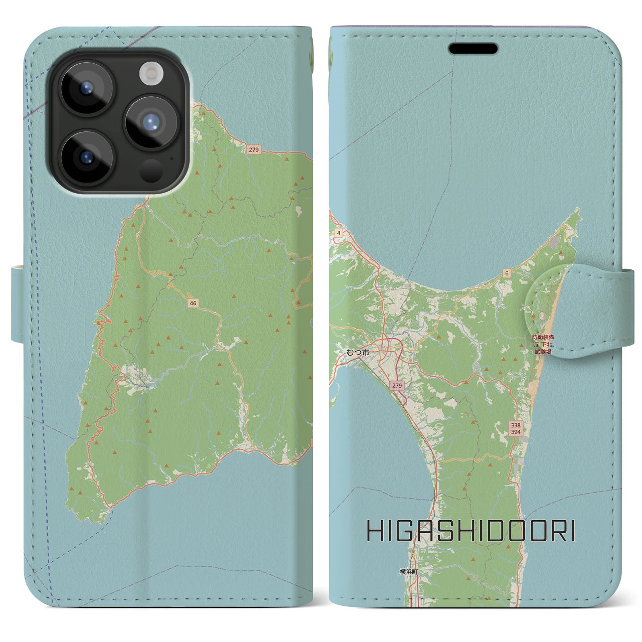 【東通（青森県）】地図柄iPhoneケース（手帳タイプ）