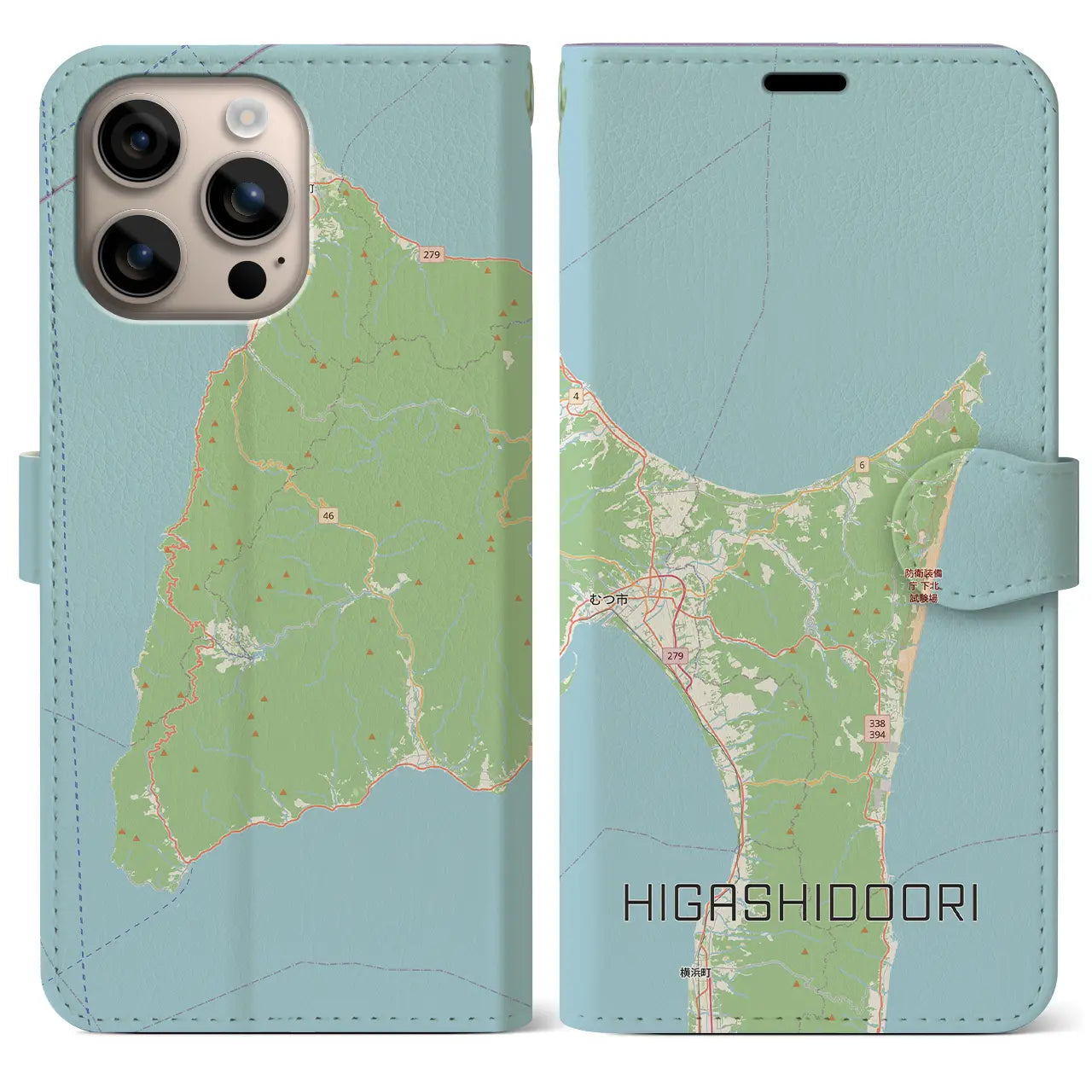 【東通（青森県）】地図柄iPhoneケース（手帳タイプ）