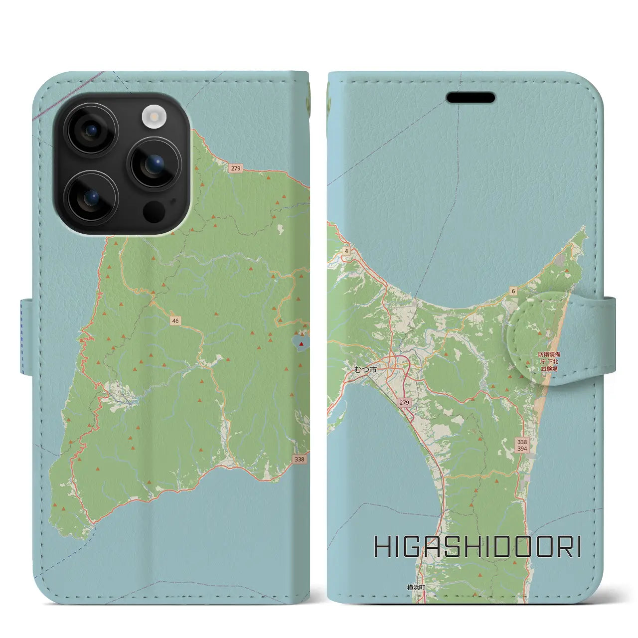 【東通（青森県）】地図柄iPhoneケース（手帳タイプ）