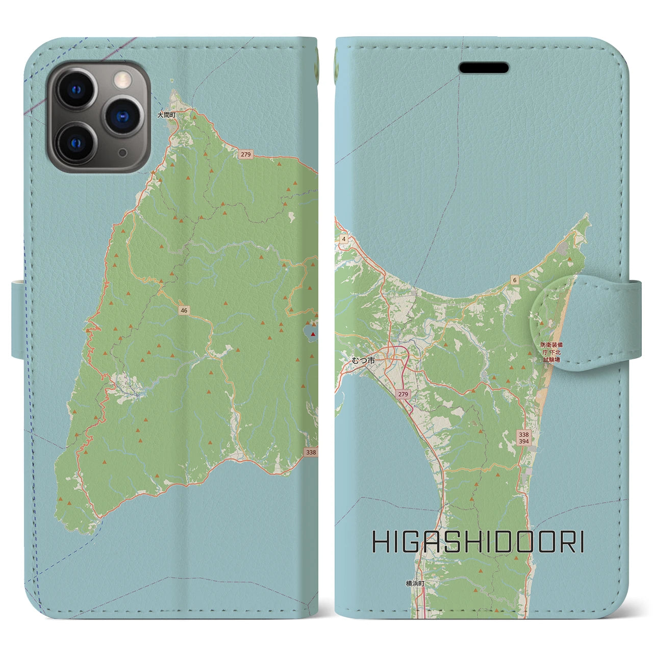 【東通（青森県）】地図柄iPhoneケース（手帳タイプ）