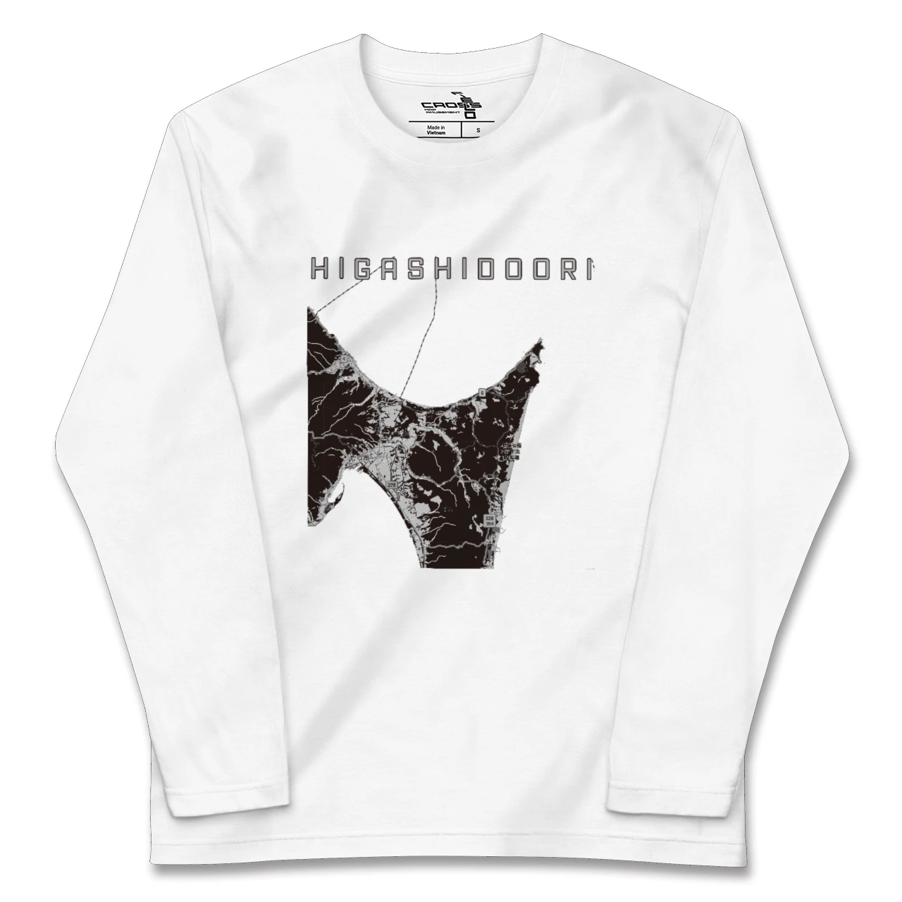 【東通（青森県）】地図柄ロングスリーブTシャツ