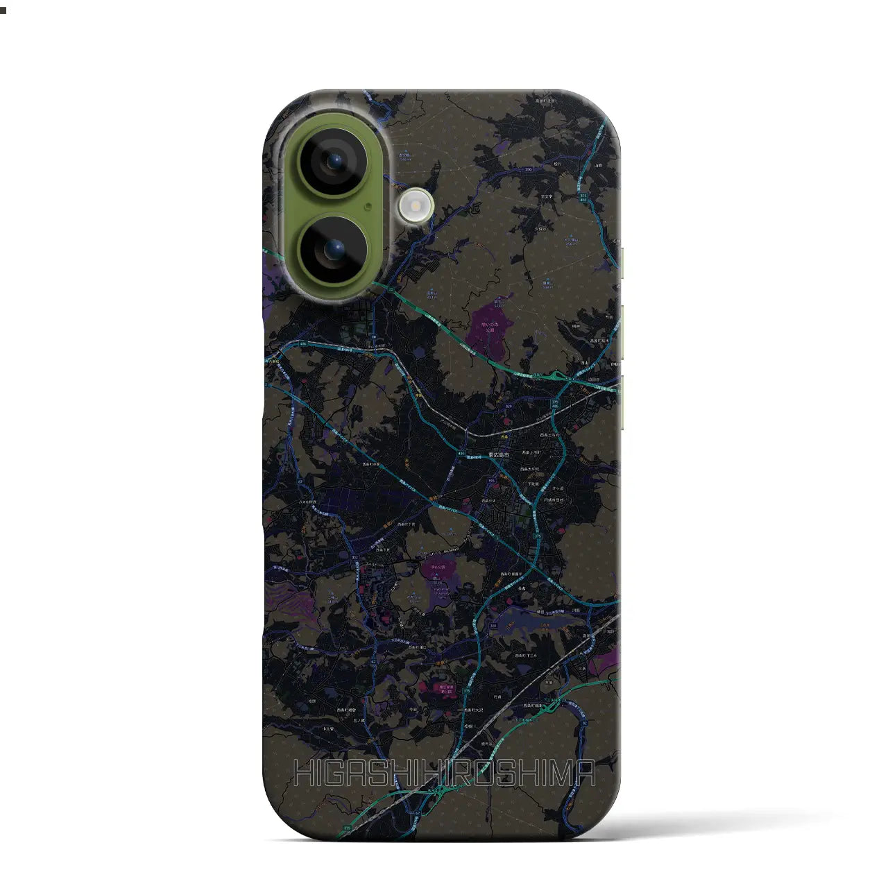 【東広島（広島県）】地図柄iPhoneケース（バックカバータイプ）