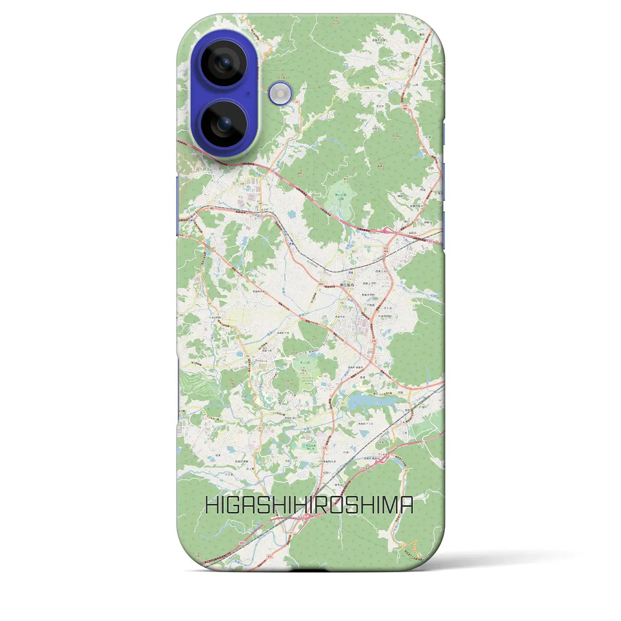 【東広島（広島県）】地図柄iPhoneケース（バックカバータイプ）ナチュラル・iPhone 16 Pro Max 用