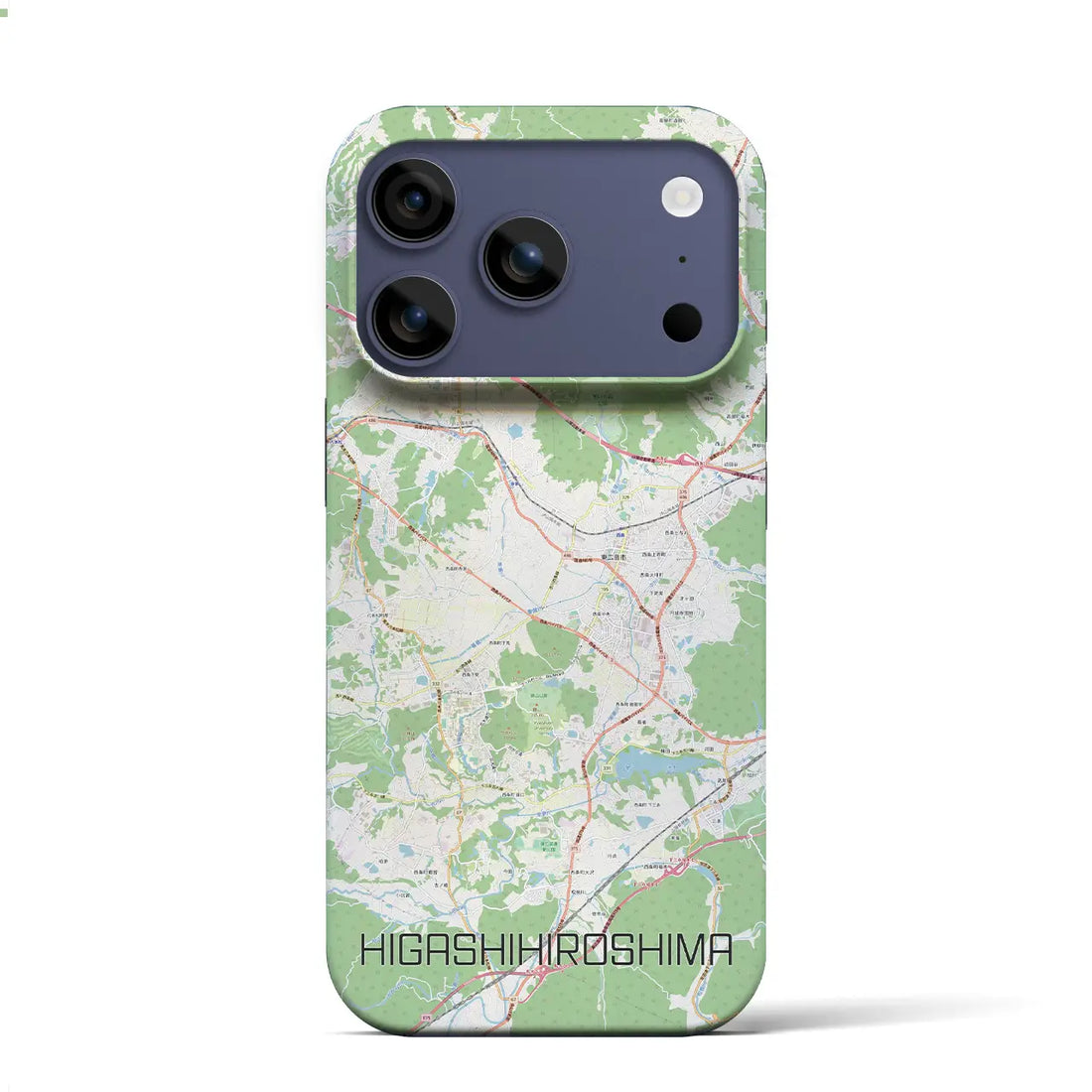【東広島（広島県）】地図柄iPhoneケース（バックカバータイプ）ブラック・iPhone 17 Pro Max 用