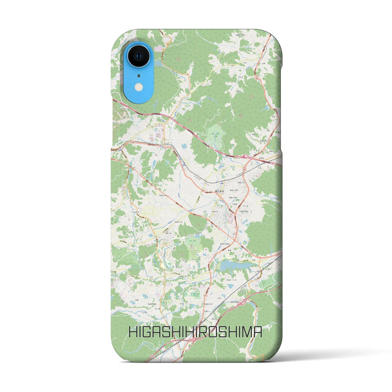 【東広島（広島県）】地図柄iPhoneケース（バックカバータイプ）