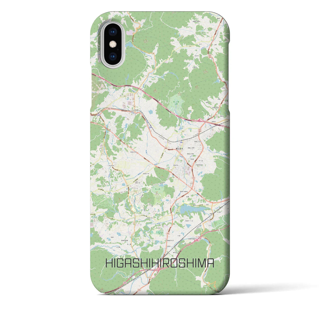 【東広島（広島県）】地図柄iPhoneケース（バックカバータイプ）