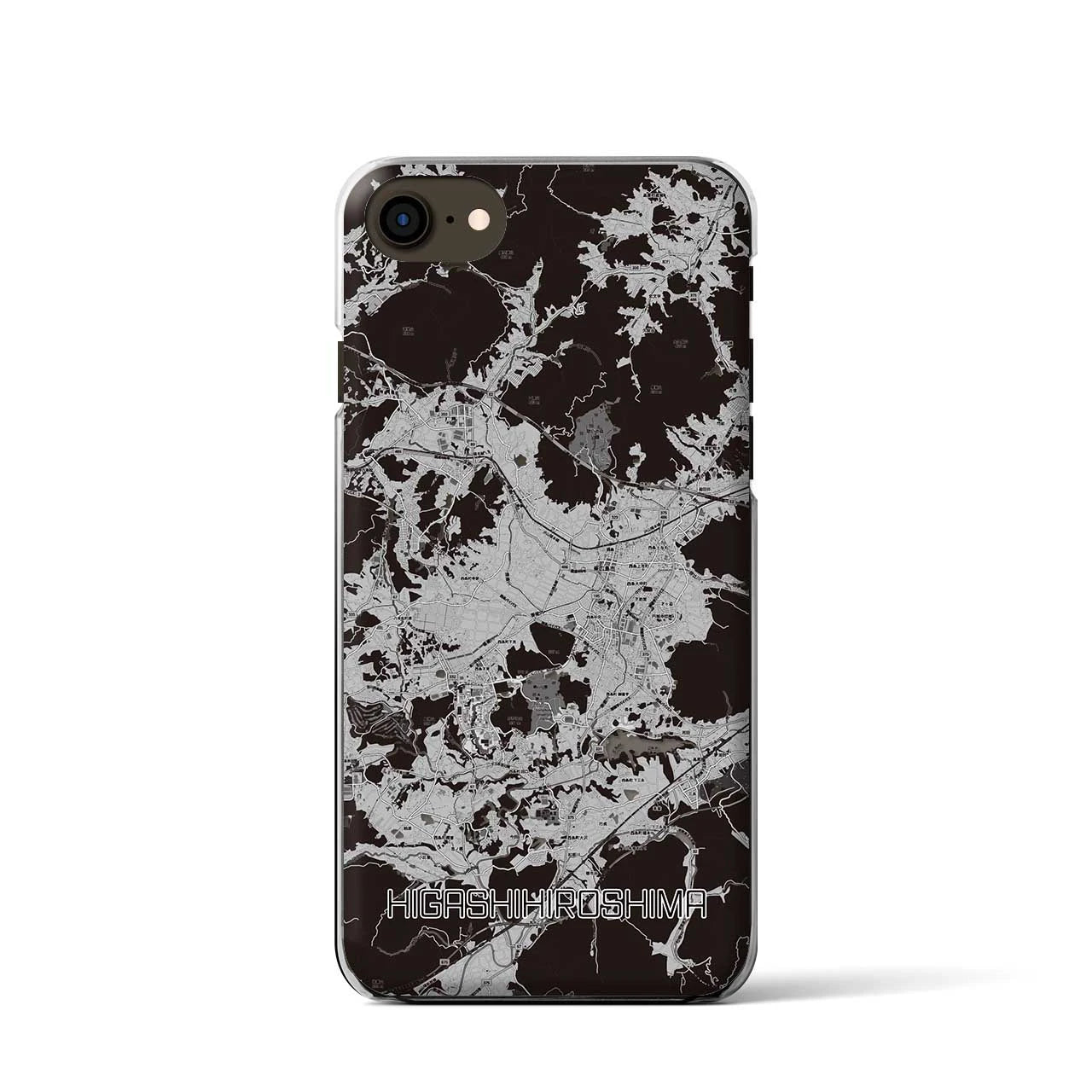 【東広島（広島県）】地図柄iPhoneケース（クリアタイプ）