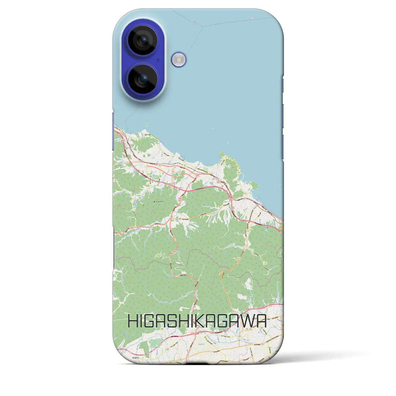 【東かがわ（香川県）】地図柄iPhoneケース（バックカバータイプ）ナチュラル・iPhone 16 Pro Max 用