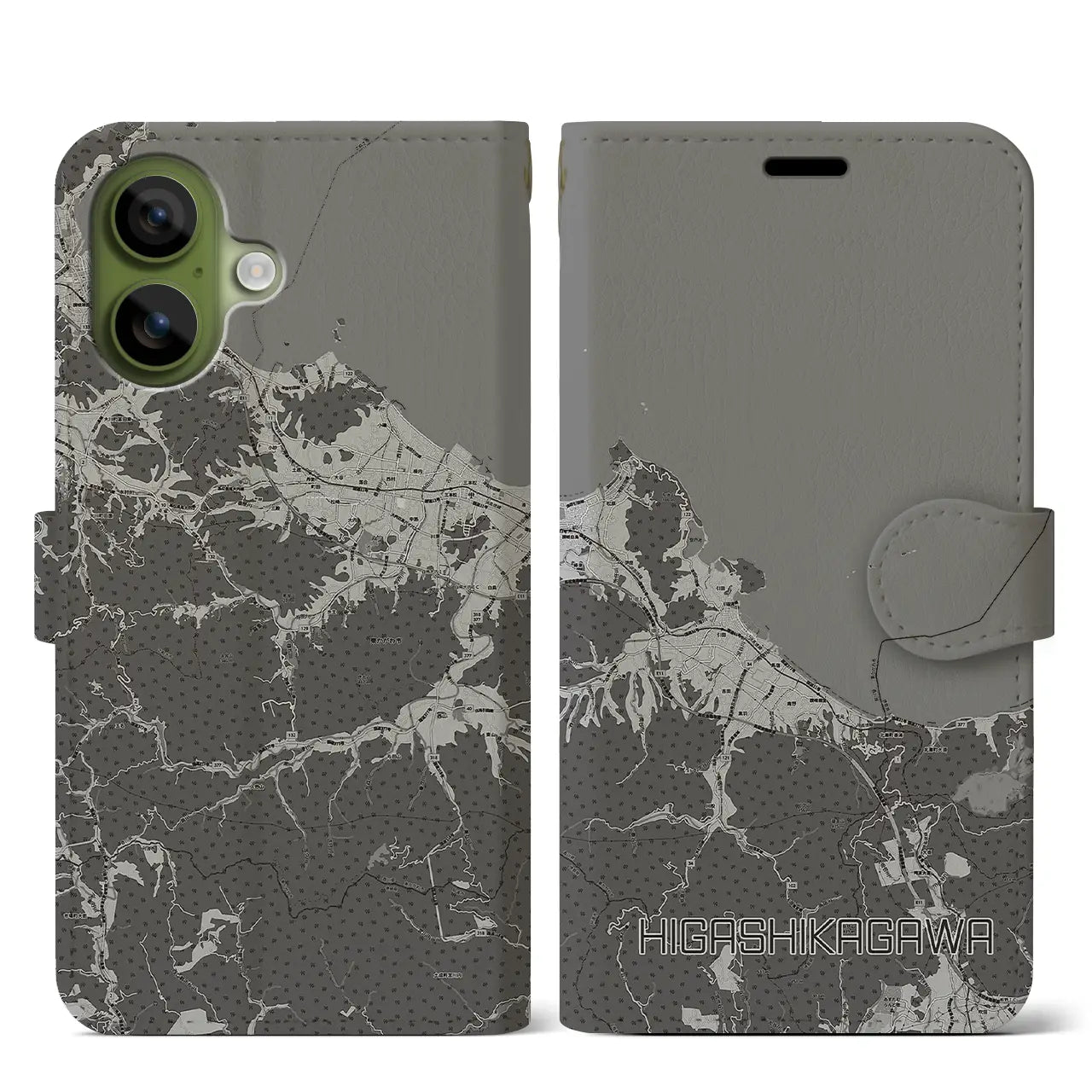 【東かがわ（香川県）】地図柄iPhoneケース（手帳タイプ）