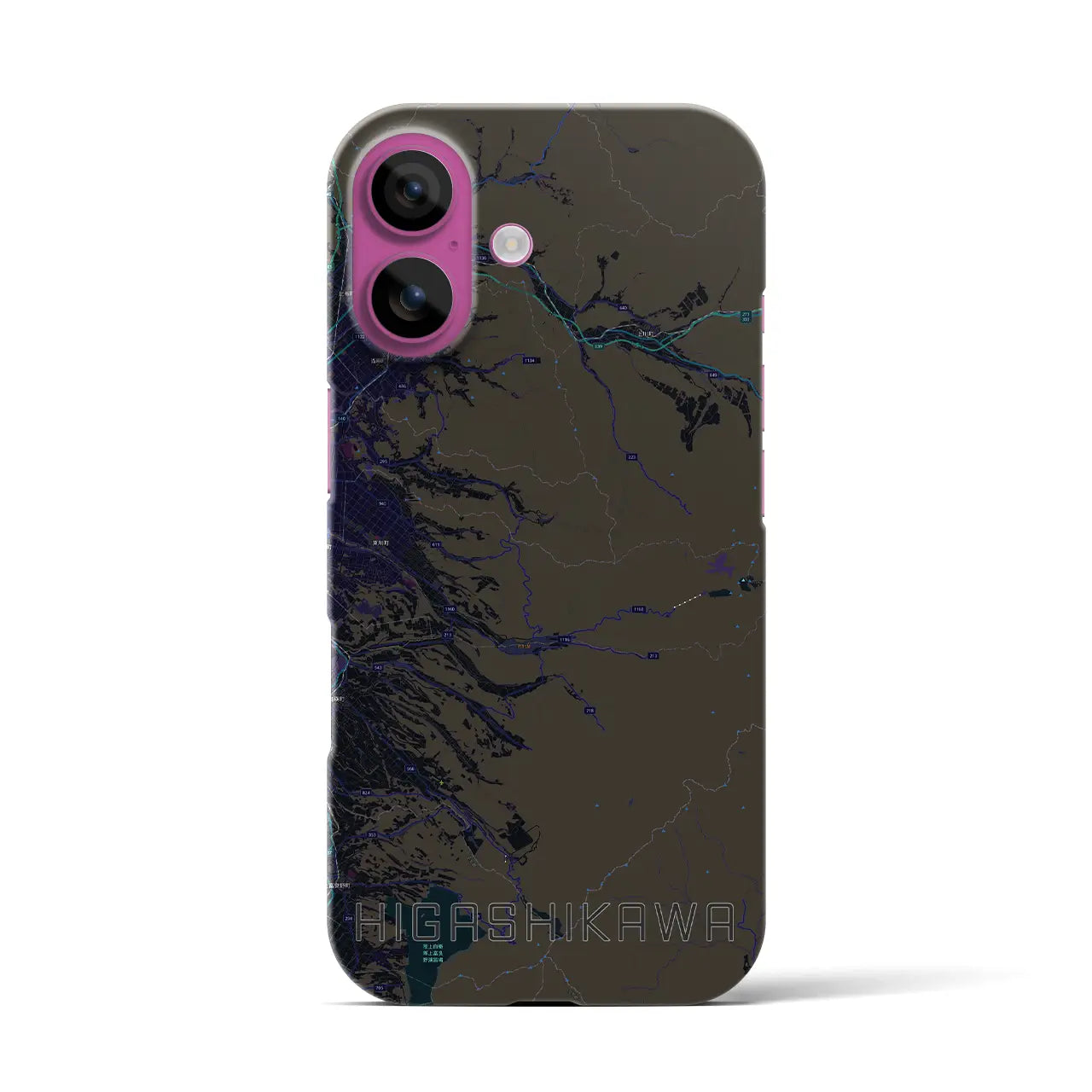 【東川（北海道）】地図柄iPhoneケース（バックカバータイプ）