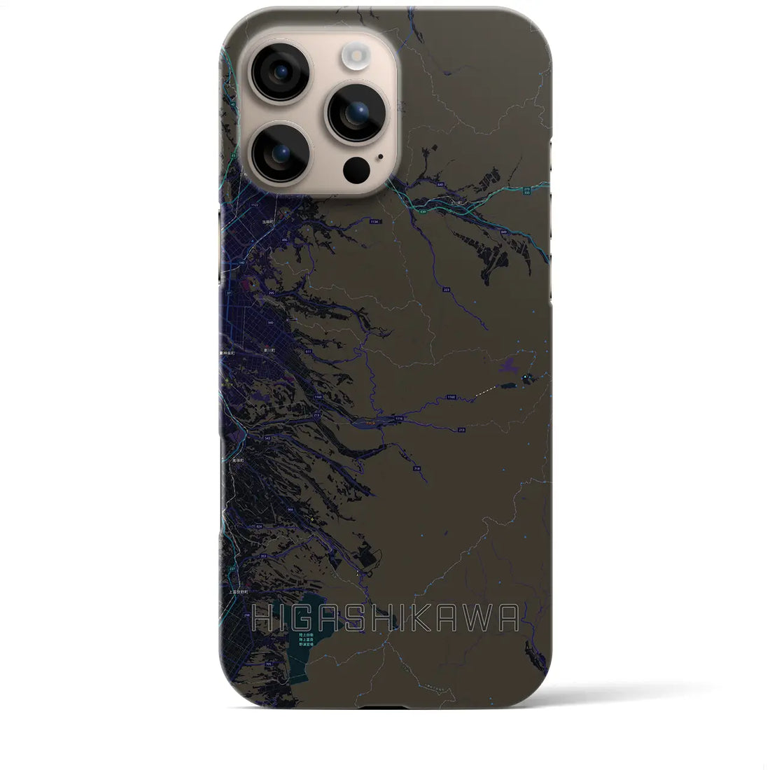 【東川（北海道）】地図柄iPhoneケース（バックカバータイプ）