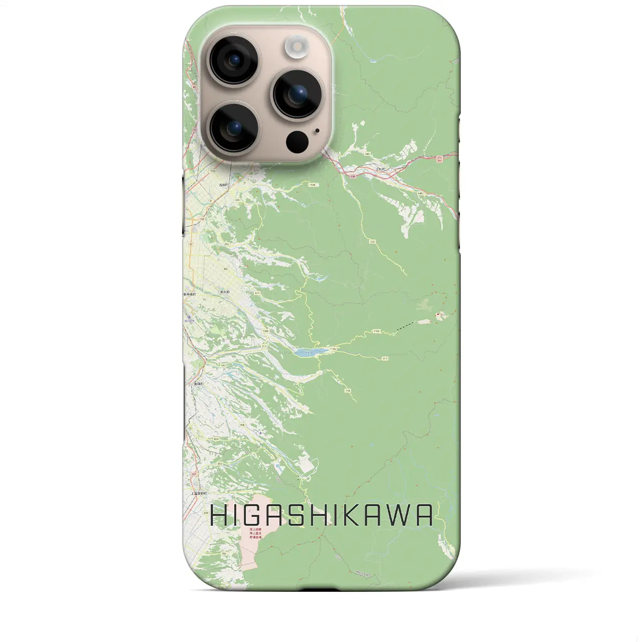 【東川（北海道）】地図柄iPhoneケース（バックカバータイプ）