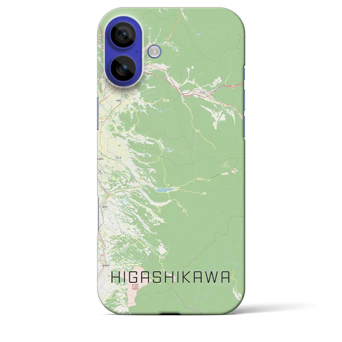 【東川（北海道）】地図柄iPhoneケース（バックカバータイプ）ナチュラル・iPhone 16 Pro Max 用