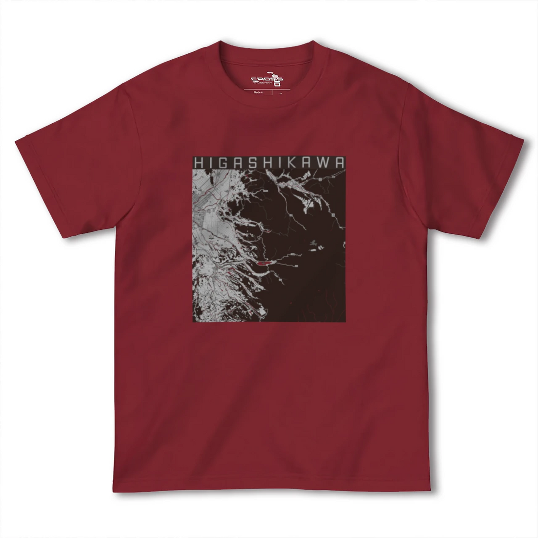 【東川(北海道)】地図柄ヘビーウェイトTシャツ