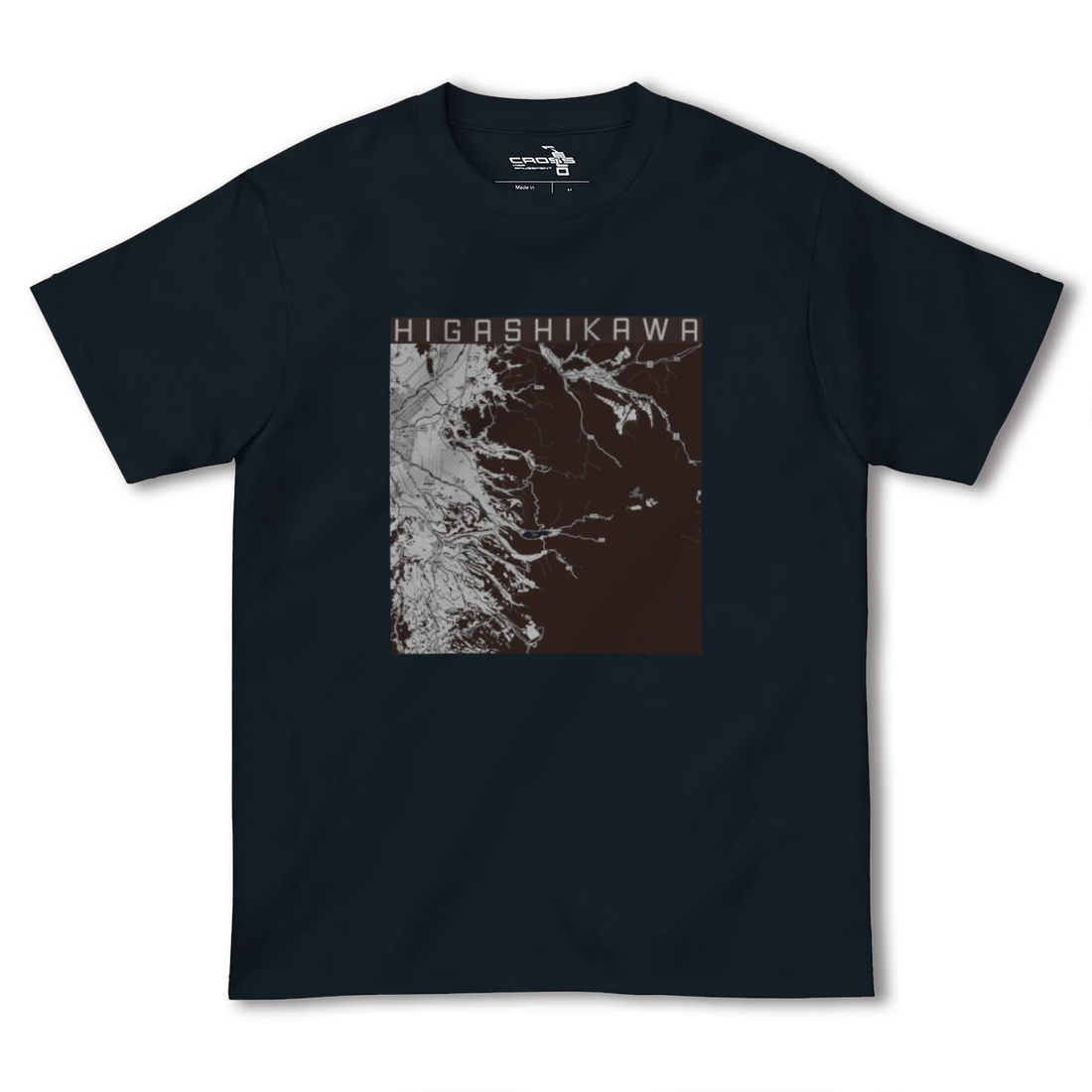 【東川(北海道)】地図柄ヘビーウェイトTシャツ