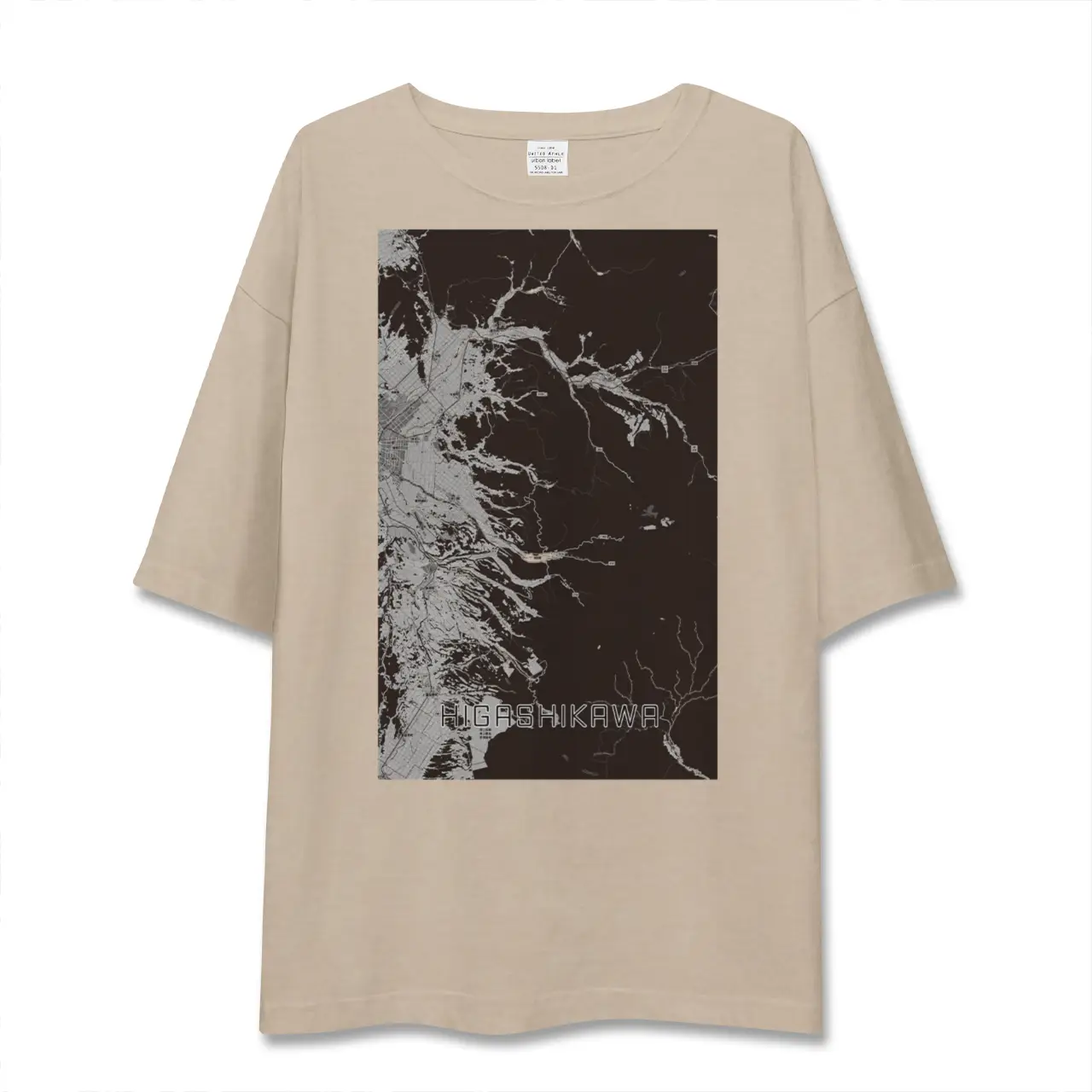 【東川（北海道）】地図柄ビッグシルエットTシャツ