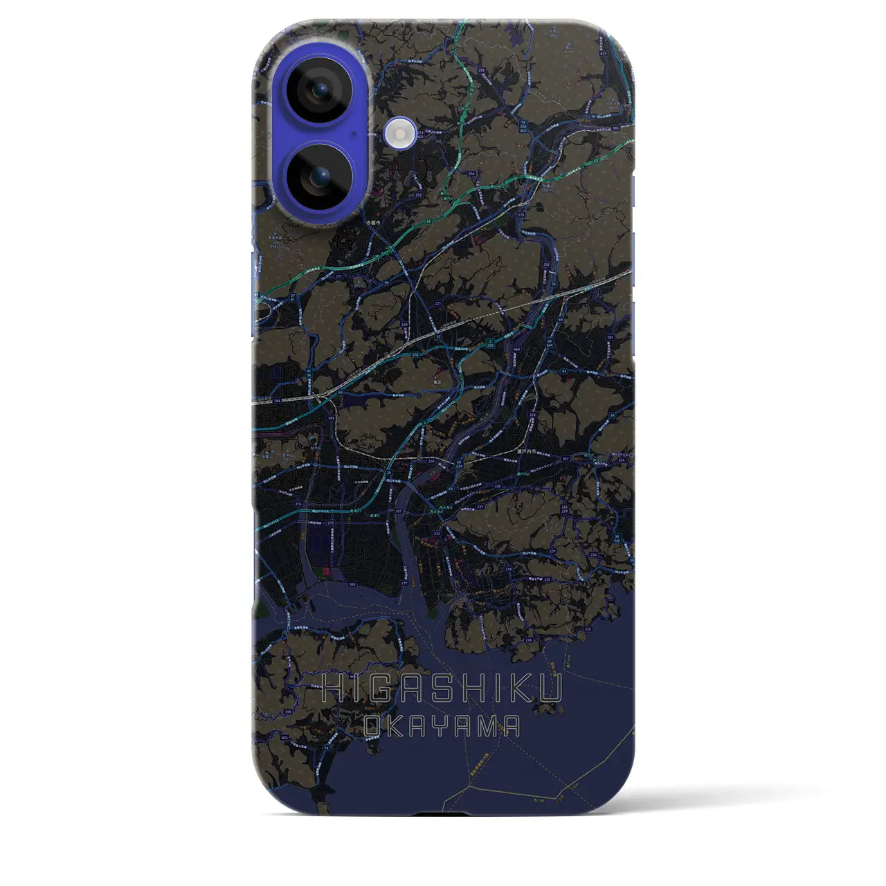 【東区（岡山市）】地図柄iPhoneケース（バックカバータイプ）