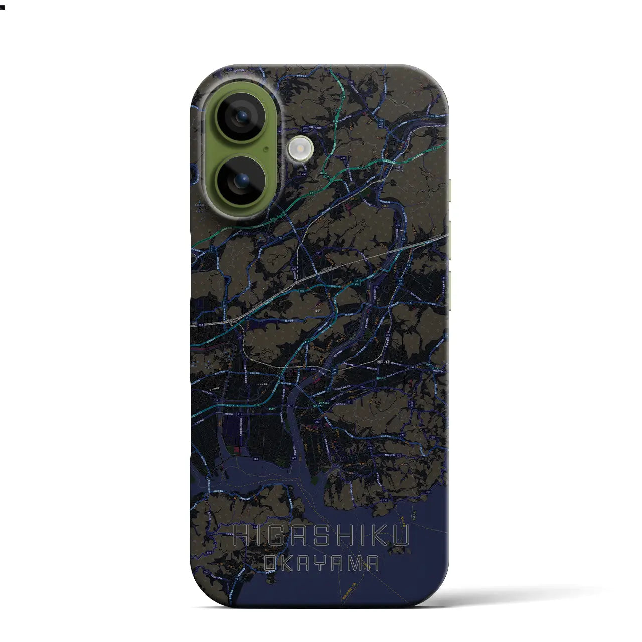 【東区（岡山市）】地図柄iPhoneケース（バックカバータイプ）