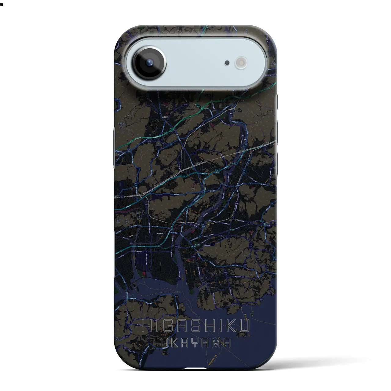 【東区（岡山市）】地図柄iPhoneケース（バックカバータイプ）