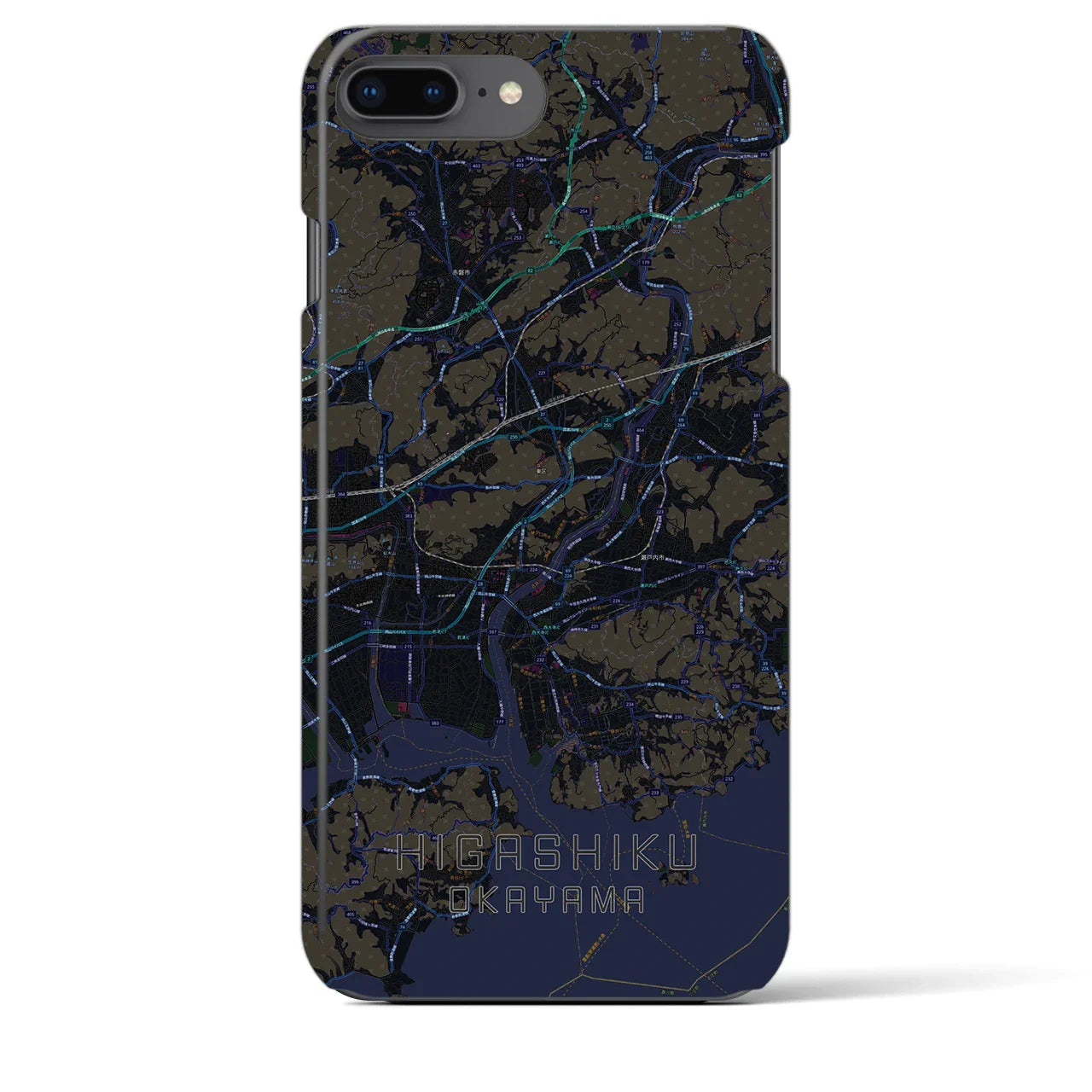 【東区（岡山市）】地図柄iPhoneケース（バックカバータイプ）