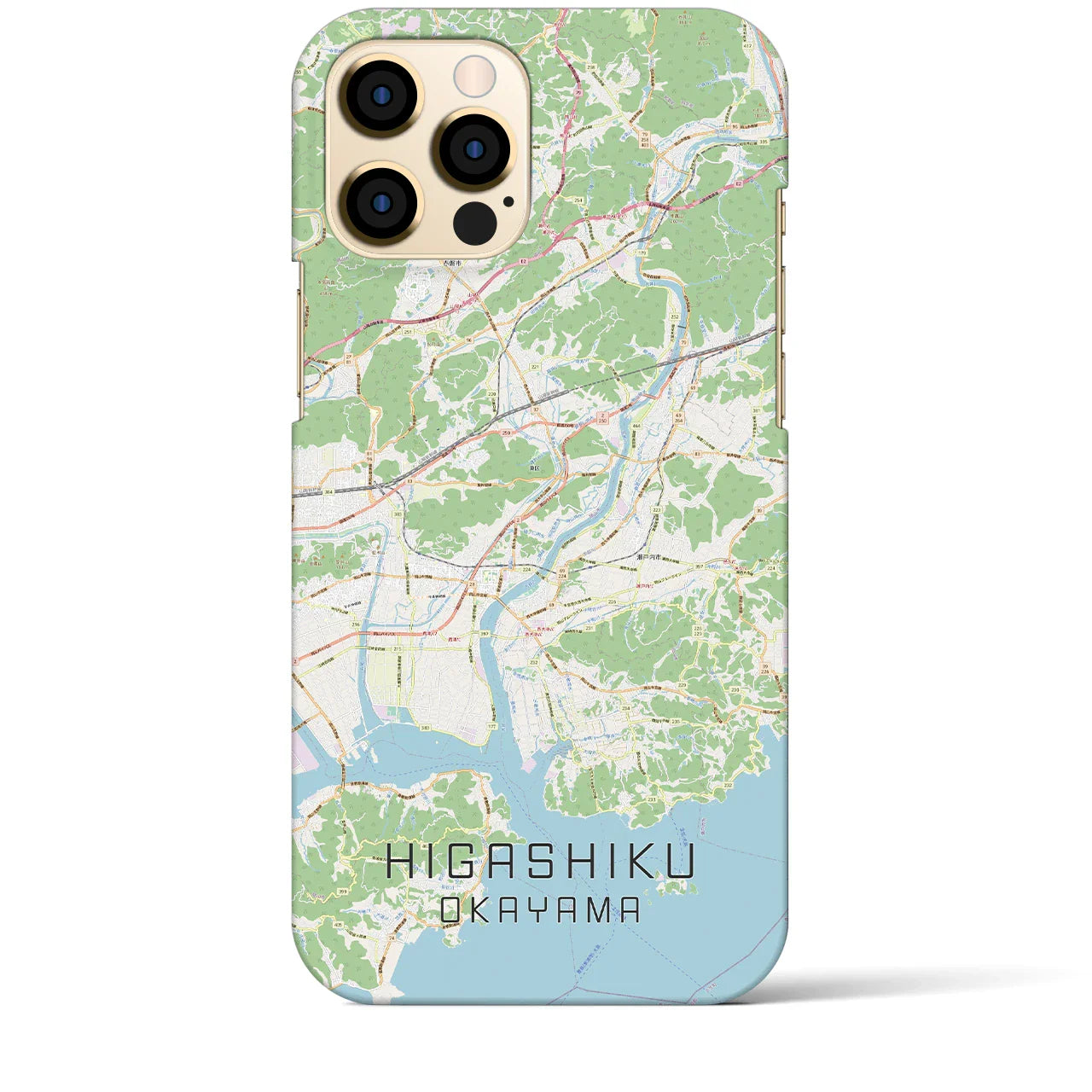 【東区（岡山市）】地図柄iPhoneケース（バックカバータイプ）