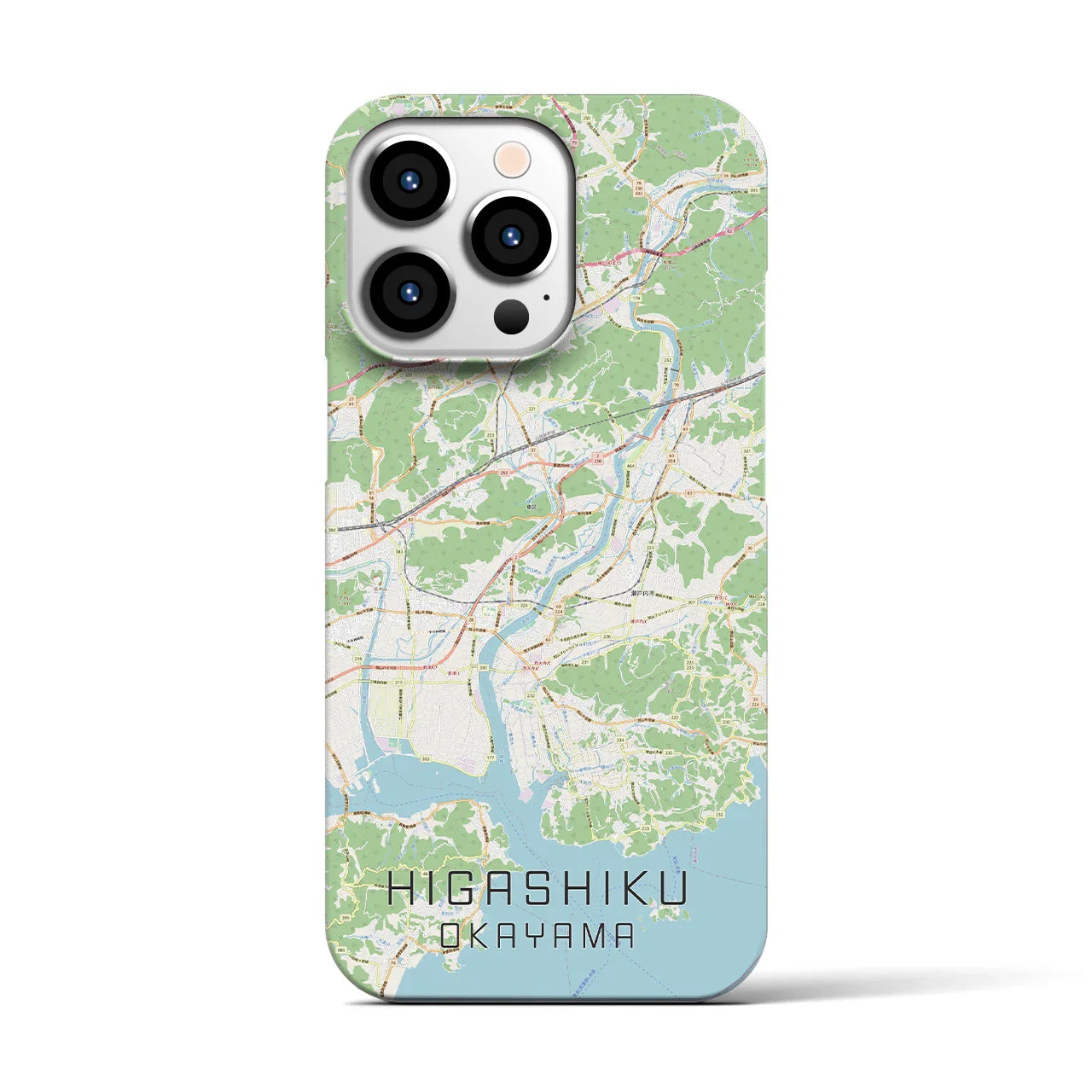 【東区（岡山市）】地図柄iPhoneケース（バックカバータイプ）