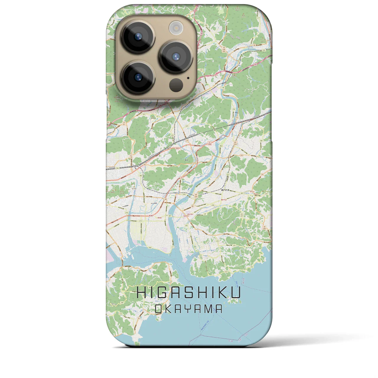 【東区（岡山市）】地図柄iPhoneケース（バックカバータイプ）