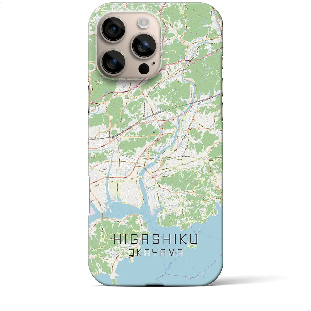 【東区（岡山市）】地図柄iPhoneケース（バックカバータイプ）