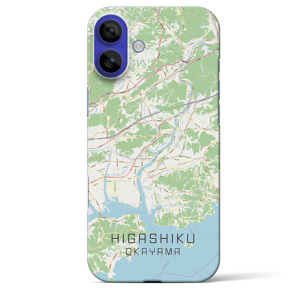 【東区（岡山市）】地図柄iPhoneケース（バックカバータイプ）ナチュラル・iPhone 16 Pro Max 用