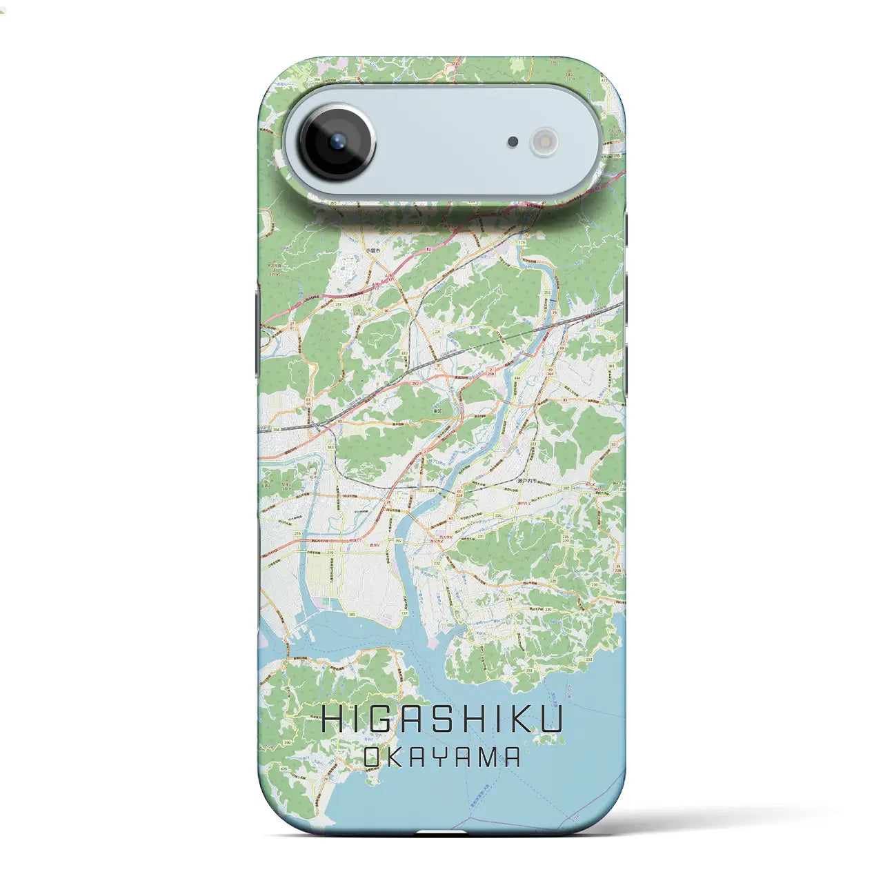 【東区（岡山市）】地図柄iPhoneケース（バックカバータイプ）