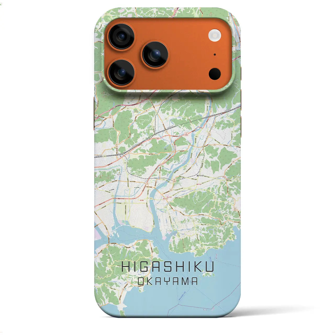 【東区（岡山市）】地図柄iPhoneケース（バックカバータイプ）